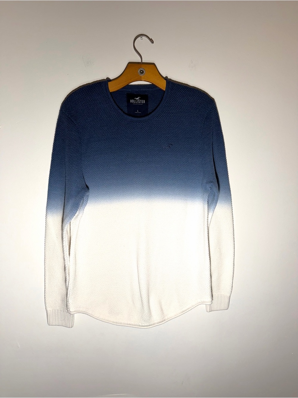 Hollister Navy & White Crewneck Sweater Top